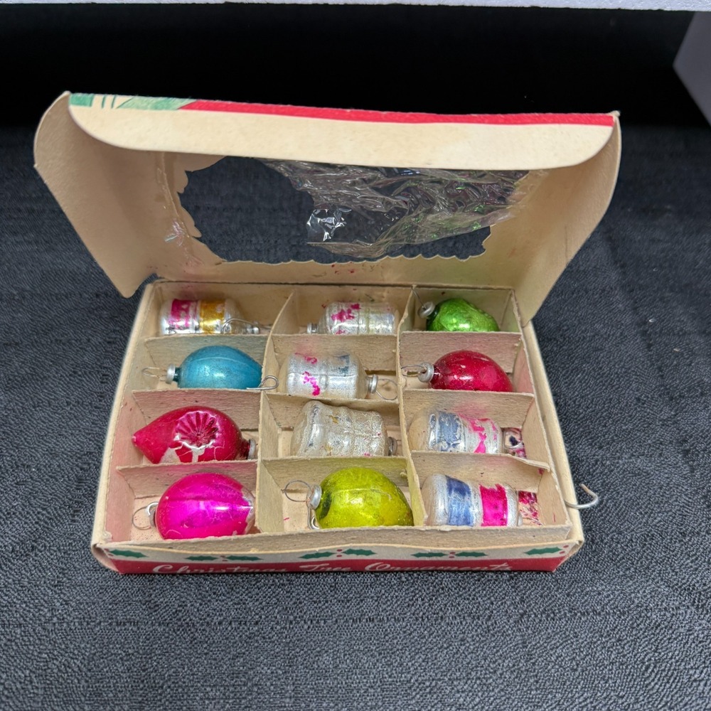 VTG Mercury Glass Poland Ornament Lot Indent BEAUTIFUL Fantasia? Small Lot of 12